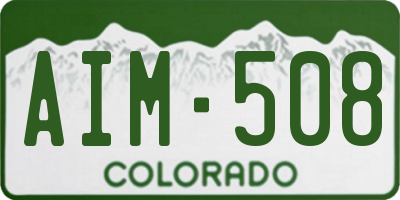 CO license plate AIM508