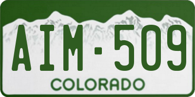 CO license plate AIM509