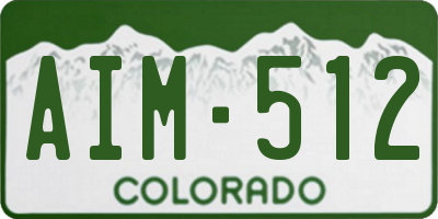 CO license plate AIM512