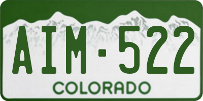 CO license plate AIM522