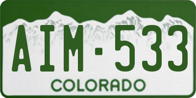 CO license plate AIM533