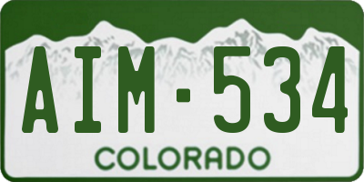CO license plate AIM534