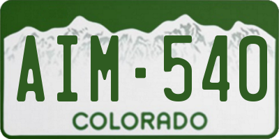 CO license plate AIM540
