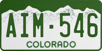 CO license plate AIM546