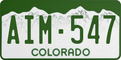 CO license plate AIM547