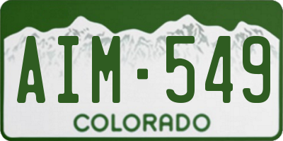 CO license plate AIM549