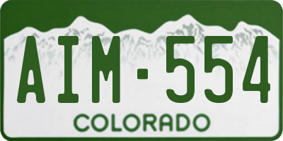 CO license plate AIM554