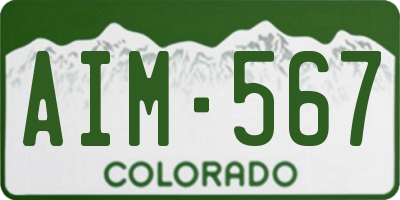CO license plate AIM567