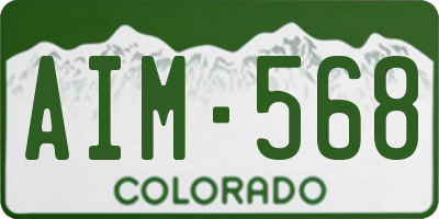 CO license plate AIM568