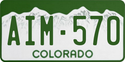 CO license plate AIM570