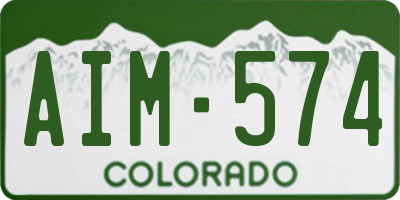 CO license plate AIM574