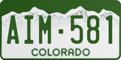 CO license plate AIM581