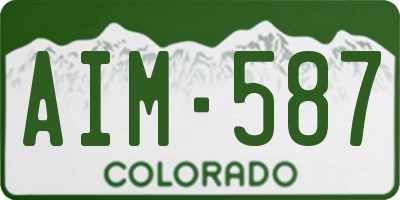 CO license plate AIM587