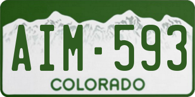 CO license plate AIM593