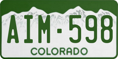 CO license plate AIM598
