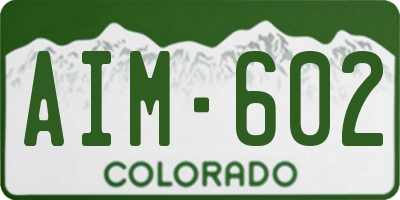 CO license plate AIM602