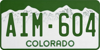 CO license plate AIM604