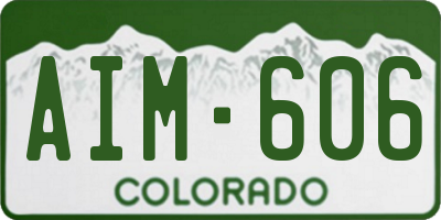 CO license plate AIM606