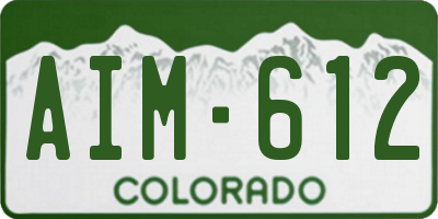 CO license plate AIM612