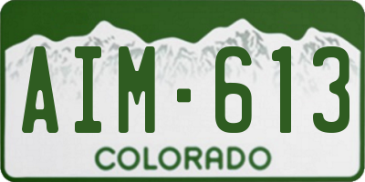 CO license plate AIM613
