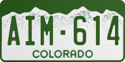 CO license plate AIM614