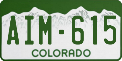 CO license plate AIM615