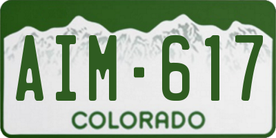 CO license plate AIM617