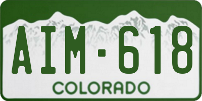 CO license plate AIM618