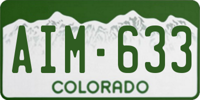 CO license plate AIM633