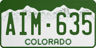 CO license plate AIM635