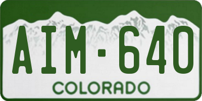 CO license plate AIM640