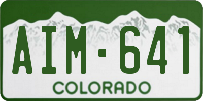 CO license plate AIM641