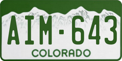 CO license plate AIM643