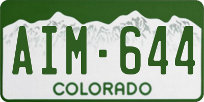 CO license plate AIM644