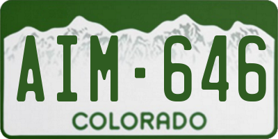 CO license plate AIM646