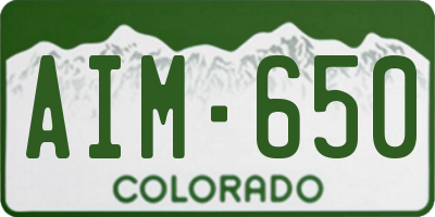 CO license plate AIM650