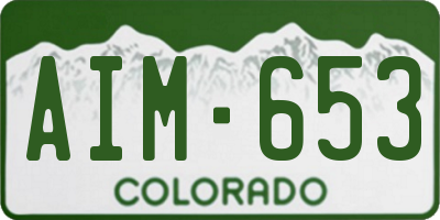 CO license plate AIM653