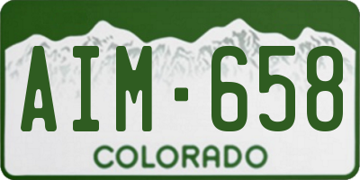 CO license plate AIM658