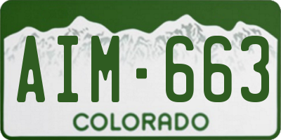 CO license plate AIM663