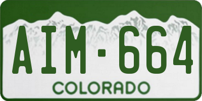CO license plate AIM664
