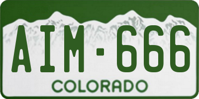 CO license plate AIM666