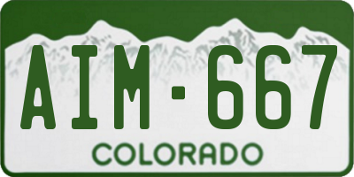 CO license plate AIM667