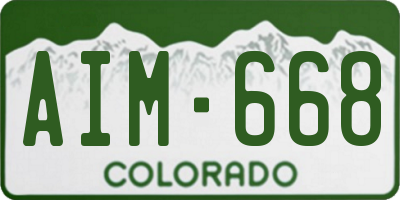 CO license plate AIM668