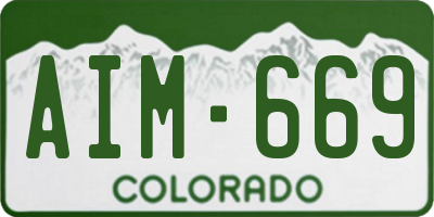 CO license plate AIM669