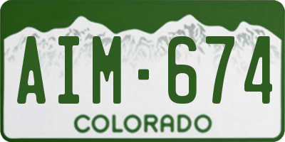 CO license plate AIM674