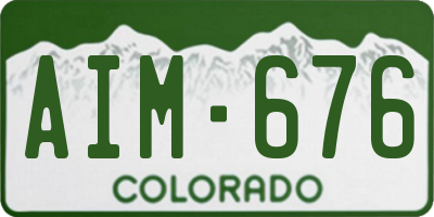 CO license plate AIM676