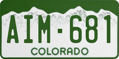 CO license plate AIM681