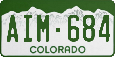 CO license plate AIM684
