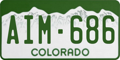 CO license plate AIM686