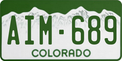 CO license plate AIM689